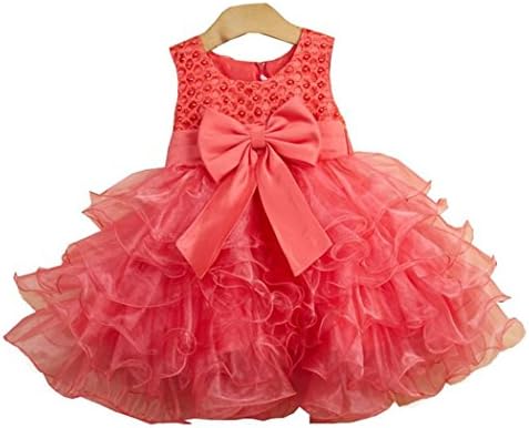 MQA Kids Infant Wedding Pageant Party Prom Flower Girl Tutu Dress (2 Year, Watermelon)