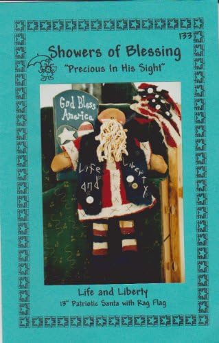 Life And Liberty 13" Patriotic Santa With Rag Flag Craft Pattern