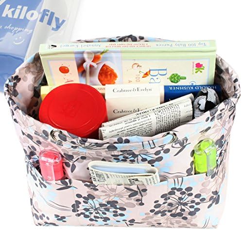 kilofly Purse Insert Tote Cosmetic Make-Up Bag Handbag Organizer [Dandelion]