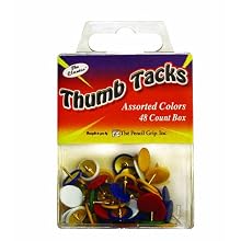 Pencil Grip The Classics Thumb Tacks, Assorted Colors, 48 Count Box (TPG-227)
