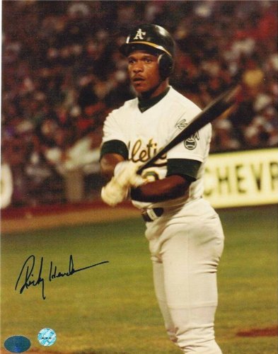 Rickey Henderson Autographed/Hand Signed Oakland Athletics 8x10 Photo