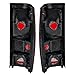 Brock Replacement Driver and Passenger Set Tail Lights with Black Bezels Compatible with 919649 919650
