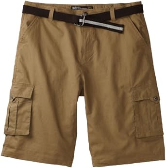 Southpole Men Big-Tall Linen Utility Belted Cargo Short