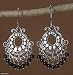 Garnet earrings, 'Bali Fanfare' 1 W 2 L