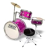 TKO 3-Piece Junior Children's/kids Drum Set with Seat - PINK**