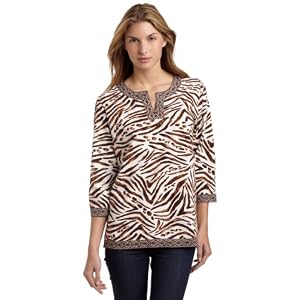 Buy Alfred Dunner Ladies Trimmed Animal Skin T-Shirt by Alfred Dunner