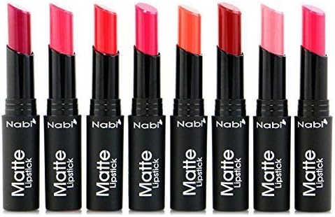 Nabi Cosmetics Professional Matte Lipstick Set of 8 Premium Colors by Nabi Cosmetics