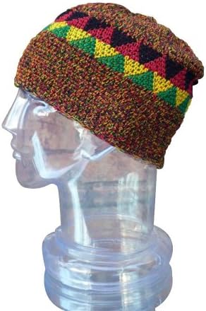 INSPIRIT ARTS SMALL SIZE SKULL CAP BEANIE, RASTA REGGAE Handmade Cotton Crochet
