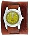 Nemesis #BSTW051Y Men's Premium Divers Wide Leather Cuff Band Sports Watch
