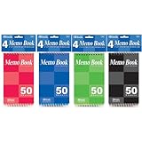 BAZIC 50 Sheets 3" X 5" Top Bound Spiral Memo Books (4/Pack)
