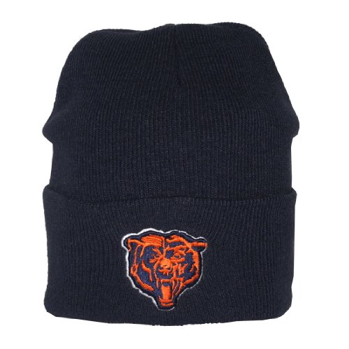 Adult NFL Chicago Bears Warm Ski & Skate Roll Up Beanie / Winter Hat - One Size Fits All - Royal Blue
