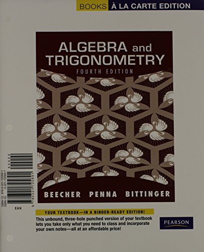 algebra and trigonometry books a la carte edition 4th edition