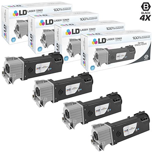 LD © Compatible Xerox 106R01597 Set of 4 High Yield Black Toner Cartridges for Xerox Phaser 6500 & WorkCentre 6505