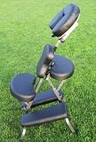 2 PU Leather Portable Massage Chair w/ Carrying Bag - Black