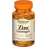 Sundown Naturals Zinc Lozenges Plus Vitamin C & Echinacea, Fruit Flavor, 50 Lozenges (Pack of 4) ~ Sundown Naturals