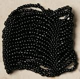 Cuff Bracelet - Black - Beaded Stretch Style, Indonesian