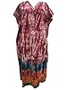 Brown Batik Printed Kaftan Cotton Lounge Wear Caftan for Womens large