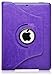 Ionic Rotating Designer Leather Apple iPad Air 2 Case (iPad 6) Cover with Stand (Purple)