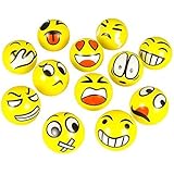 FUN Emoji Face Squeeze Balls- 12 ~ 3'' Stress Relax Emotional Toy Balls ~ Fun Office Holiday Gift ~ Stocking Stuffer ~ Gag Toy