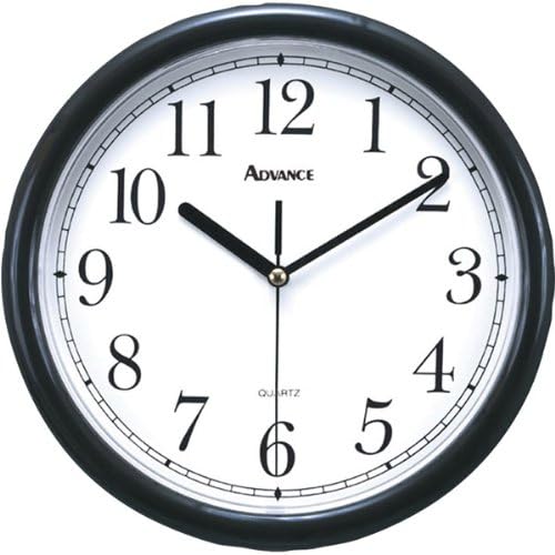 Black 10" Plastic Wall Clock