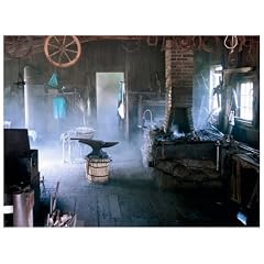 Kunstdruck "Alte Schmiede" - 50x70x4 cm - Extraklassiges Leinwandbild, Keilrahmenbild. Unerreichbare Qualit�t!