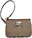 Women's Michael Kors Small Wristlet Jet Set Signature Logo Jacquard Beige/Camel/Luggage