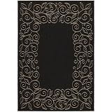 Safavieh Courtyard Collection CY5139D Black and Sand Indoor/ Outdoor Area Runner, 2-Feet 4-Inch by 6-Feet 7-Inch