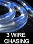150Ft Rope Lights; 3wires neon blue and pure white chasing LED Rope Light Kit; Christmas Lighting; outdoor rope lighting