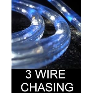 10Ft Rope Lights; 3wires neon blue and pure white chasing LED Rope Light Kit; Christmas... by DiodeArt