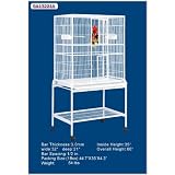 HQ 32x21 Flight Bird Cage & Stand for Finch & Small Birds-Platinum