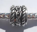 Antique Silver Plated Column Spacer Bead Fits Pandora Raised Chain Knit (1)