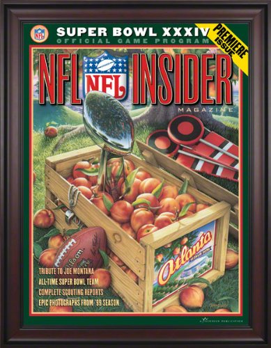 Framed Canvas 36 x 48 Super Bowl XXXIV Program Print | Details: 2000, Rams vs Titans