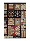 Capel 1608RS08001100350 8 x 11ft Crystalle-Aztec Rug - Black