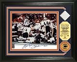 Walter Payton Up And Over Autographed Game Used Jersey And 24Kt Gold Coin Photo Mint