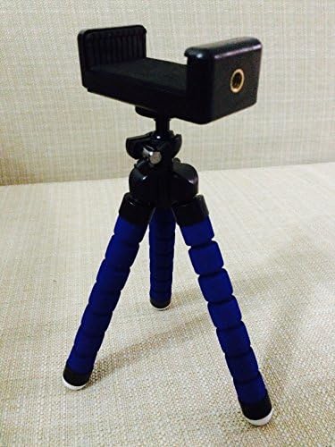 Creation for Lazy Guys Mini Octopus Flexible Tripod Stand with New Style Phone Holder for Smartphone Including Iphone 6 Plus Iphone 6 5c 5s Samsung Galaxy Note 4 3 2 S5 S4 (Blue)