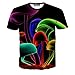 FaPlus Men's Fashion Cool Magic Mushrooms 3D Print T-Shirts