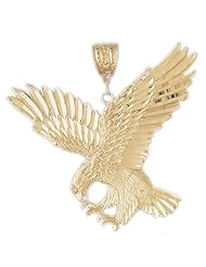 Dazzlers Solid 14k Gold Flying Eagle Charm Pendant Available in three colors from jewelsberry (weights: 21.6 grams only)