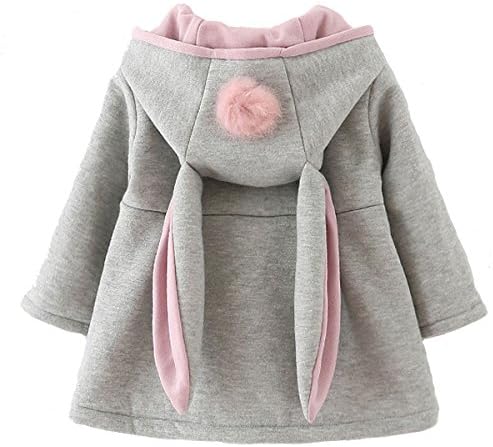 Baby Girl's Toddler Kids Winter Coat Jacket Outwear Hoodie with Ears Hood (12-18 Months, Gray2)