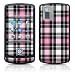 Pink Plaid Design Protective Skin Decal Sticker Cover for LG Shine CU720 Cell Phone
