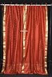 Tie Top Rust Silk Sari Drapes, Panels, saree Curtains
