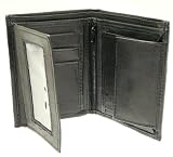 Soft Black Mens Leather Wallet & Credit Card Holder With Coin Storage