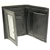 Soft Black Mens Leather Wallet & Credit Card Holder With Coin Storage