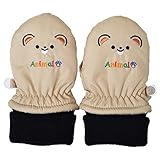 ベビーサイズ ミトン手袋 スノー手袋 防寒 雪用手袋 うさぎさん くまさん 刺繍 j-280003 3～4才用 くまさん