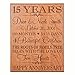 Personalized 15 year Anniversary Gift for Couple, 15th Wedding Gift ideas for Her and him,Custom Engraved Established Family dates sign, By LifeSong Milestones (Cherry Solid wood)