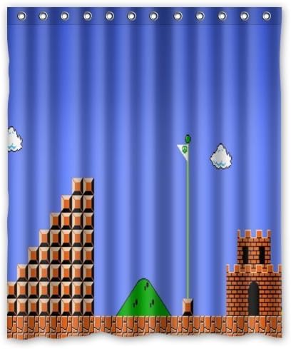 Special Design Retro Vintage Video Game Waterproof Bathroom Fabric Shower Curtain,Bathroom decor 60" x 72"