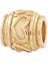 Sterling Silver Gold plated Reflections Heart Bead