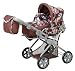 KNORRTOYS.COM 61877 - Kombipuppenwagen  Kyra  - braun mit Blumenmuster
