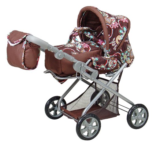 Knorrtoys 61877 - Kombipuppenwagen Kyra - braun mit Blumenmuster Preisvergleich