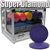 600 Ct Super Diamond 8.5 Gram Clay Poker Chip Set w/ Acrylic Carrier, Acrylic Chip Trays & Free WPT Book
