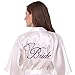 Joytton Women's Satin Kimono Robe with Embroidered Bride Short